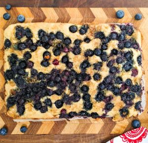 Baked blueberry pancakes are an easy summertime grab and go breakfast