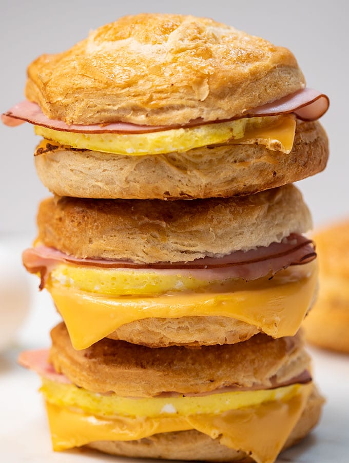 Make Ahead Breakfast Sandwiches Ham Egg Cheese On The Go Bites
