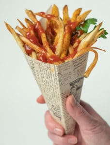 homemade French fries in cone